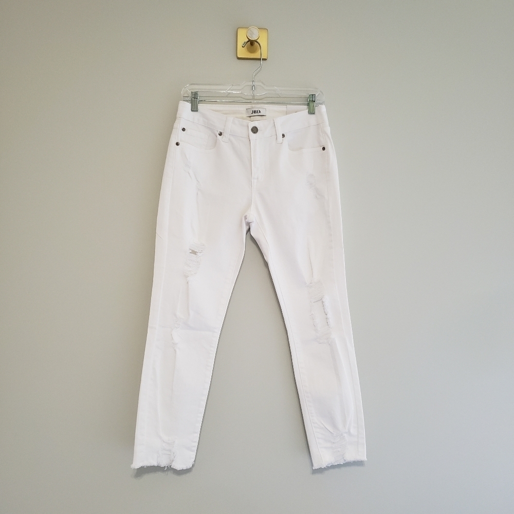 JBD NWT Distressed Skinny Jeans Women 26 White Casual Denim Beach Coastal Travel